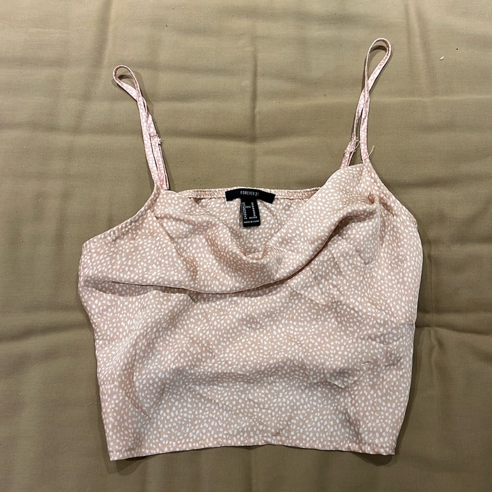 Patterned Satin cropped top